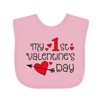 Inktastic My First Valentines Day Red Hearts and Arrow Boys or Girls Baby Bib