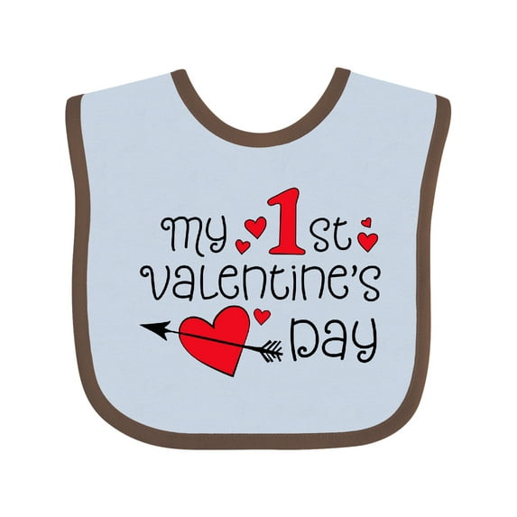 Inktastic My First Valentines Day Red Hearts and Arrow Boys or Girls Baby Bib