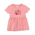 thumbnail image 1 of Inktastic My First Valentines Day Red Hearts and Arrow Girls Baby Dress, 1 of 5