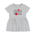 thumbnail image 1 of Inktastic My First Valentines Day Red Hearts and Arrow Girls Baby Dress, 1 of 5