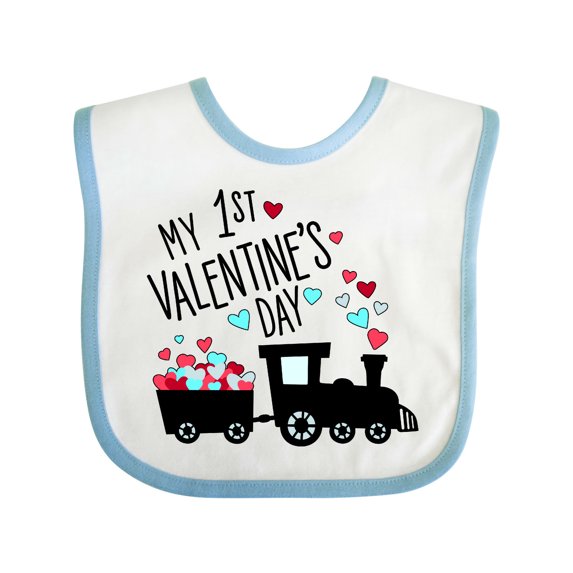 Inktastic My First Valentines Day Train Boys or Girls Baby Bib