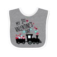 thumbnail image 1 of Inktastic My First Valentines Day Train Boys or Girls Baby Bib, 1 of 4