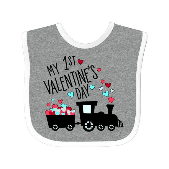 Inktastic My First Valentines Day Train Boys or Girls Baby Bib