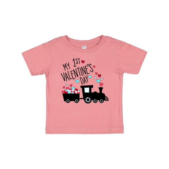 Inktastic My First Valentines Day Train Boys or Girls Baby T-Shirt