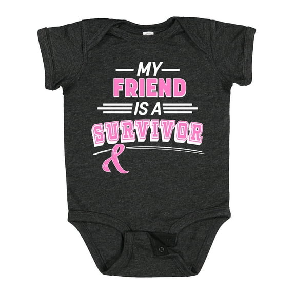 Inktastic My Friend is a Survivor Breast Cancer Awareness Boys or Girls Baby Bodysuit