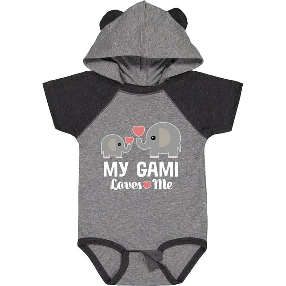 Inktastic My Gami Loves Me Grandchild Elephant Boys or Girls Baby Bodysuit