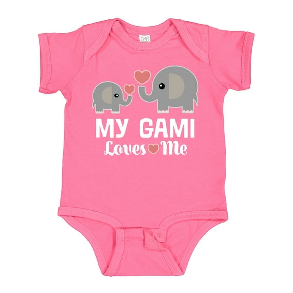 Inktastic My Gami Loves Me Grandchild Elephant Boys or Girls Baby Bodysuit