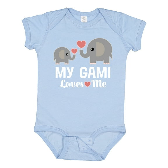 Inktastic My Gami Loves Me Grandchild Elephant Boys or Girls Baby Bodysuit