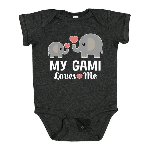 Inktastic My Gami Loves Me Grandchild Elephant Boys or Girls Baby Bodysuit