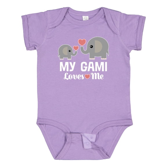 Inktastic My Gami Loves Me Grandchild Elephant Boys or Girls Baby Bodysuit