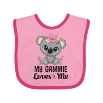 Inktastic My Gammie Loves Me Granddaughter Bear Girls Baby Bib
