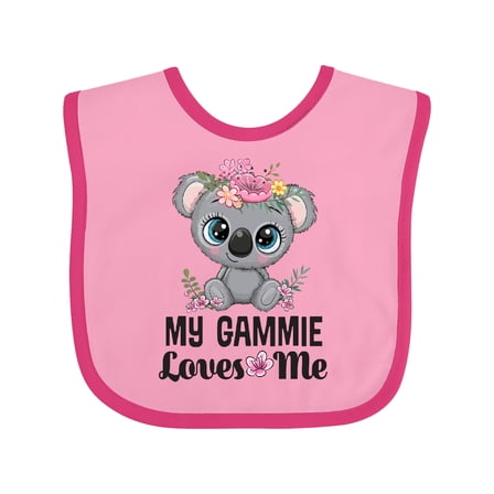 Inktastic My Gammie Loves Me Granddaughter Bear Girls Baby Bib