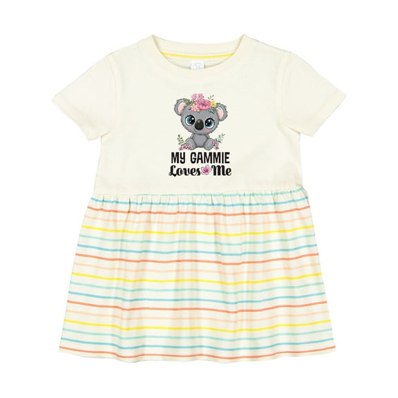 Inktastic My Gammie Loves Me Granddaughter Bear Girls Baby Dress