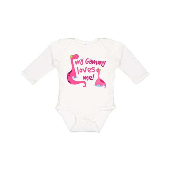Inktastic My Gammy Loves Me Girl Dinosaur Girls Long Sleeve Baby Bodysuit