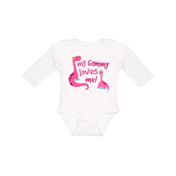 Inktastic My Gammy Loves Me Girl Dinosaur Girls Long Sleeve Baby Bodysuit