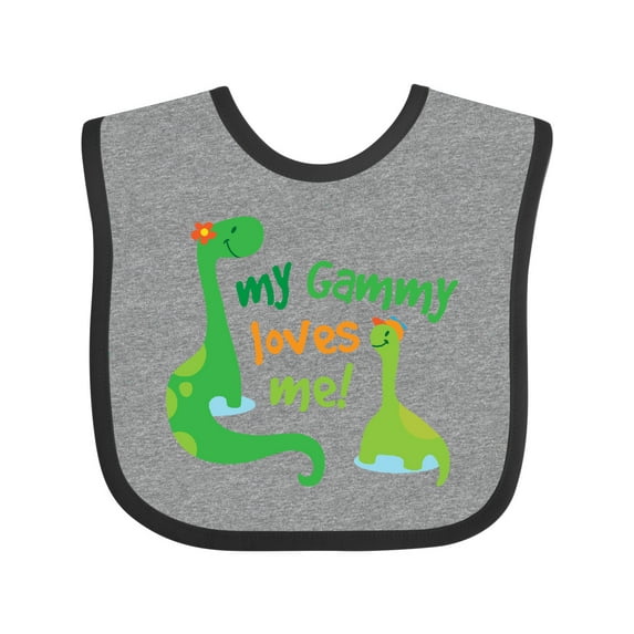 Inktastic My Gammy Loves Me Grandson Dinosaur Boys Baby Bib