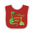thumbnail image 1 of Inktastic My Gammy Loves Me Grandson Dinosaur Boys Baby Bib, 1 of 4