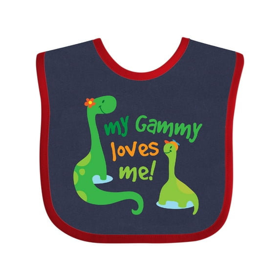 Inktastic My Gammy Loves Me Grandson Dinosaur Boys Baby Bib