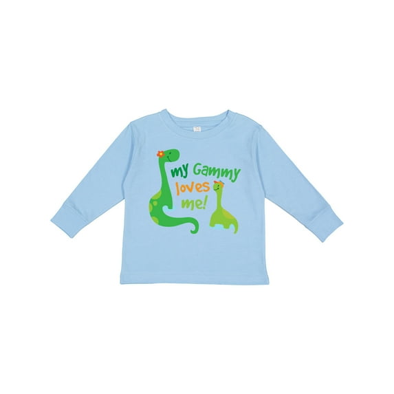 Inktastic My Gammy Loves Me Grandson Dinosaur Boys Long Sleeve Toddler T-Shirt