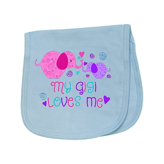 Inktastic My Gigi Loves Me Cute Elephants Baby Burp Cloth