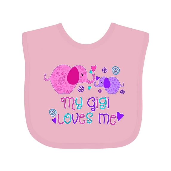 Inktastic My Gigi Loves Me Cute Elephants Boys or Girls Baby Bib