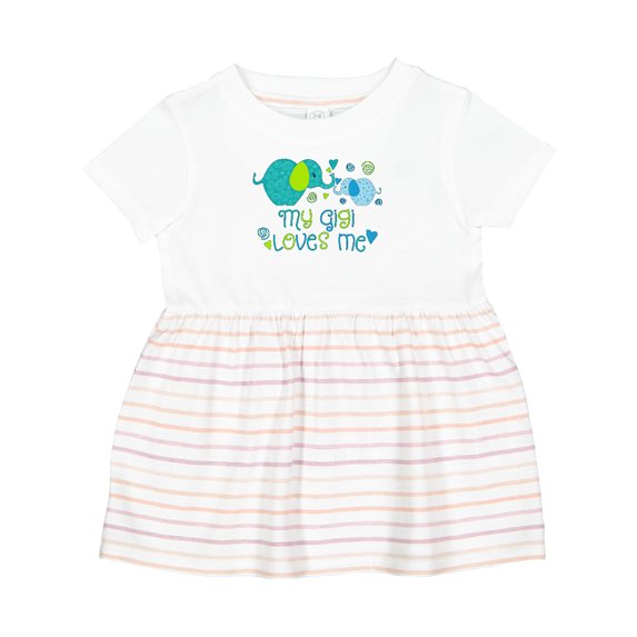 Inktastic My Gigi Loves Me Cute Elephants Girls Baby Dress