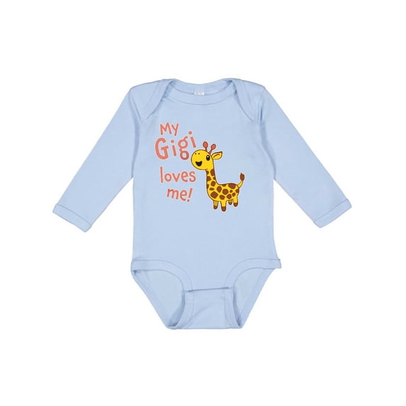 Inktastic My Gigi Loves Me- Cute Giraffe Boys or Girls Long Sleeve Baby Bodysuit