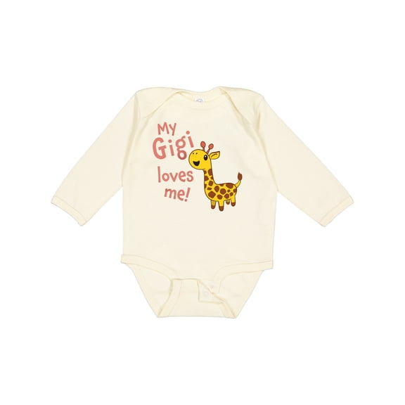 Inktastic My Gigi Loves Me- Cute Giraffe Boys or Girls Long Sleeve Baby Bodysuit