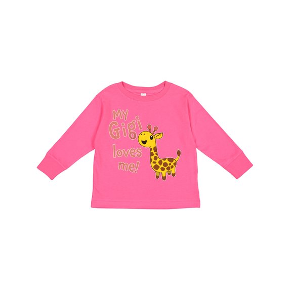 Inktastic My Gigi Loves Me Cute Giraffe Boys or Girls Long Sleeve Toddler T-Shirt