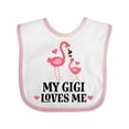 thumbnail image 1 of Inktastic My Gigi Loves Me Flamingo Girls Baby Bib, 1 of 4