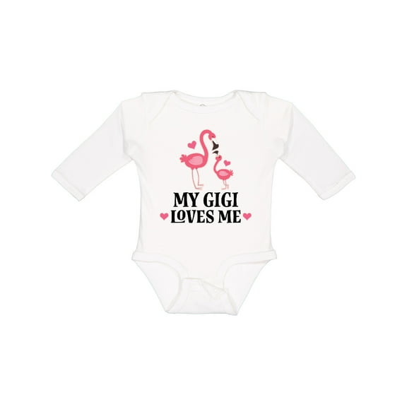 Inktastic My Gigi Loves Me Flamingo Girls Long Sleeve Baby Bodysuit