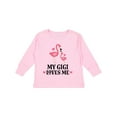 thumbnail image 1 of Inktastic My Gigi Loves Me Flamingo Girls Long Sleeve Toddler T-Shirt, 1 of 5