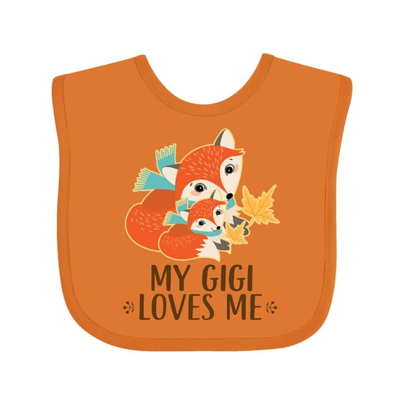 Inktastic My Gigi Loves Me Fox Grandchild Boys or Girls Baby Bib