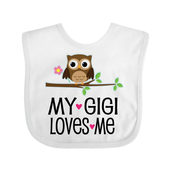 Inktastic My Gigi Loves Me Girl Owl Girls Baby Bib