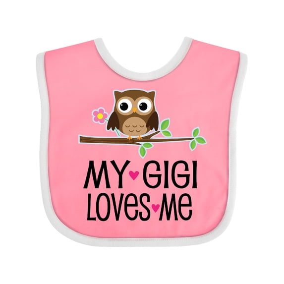 Inktastic My Gigi Loves Me Girl Owl Girls Baby Bib