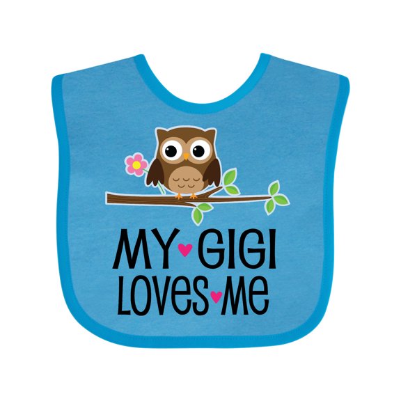 Inktastic My Gigi Loves Me Girl Owl Girls Baby Bib