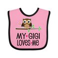 thumbnail image 1 of Inktastic My Gigi Loves Me Girl Owl Girls Baby Bib, 1 of 4