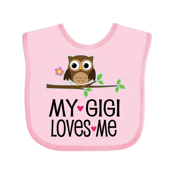 Inktastic My Gigi Loves Me Girl Owl Girls Baby Bib