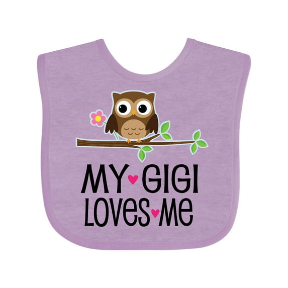 Inktastic My Gigi Loves Me Girl Owl Girls Baby Bib
