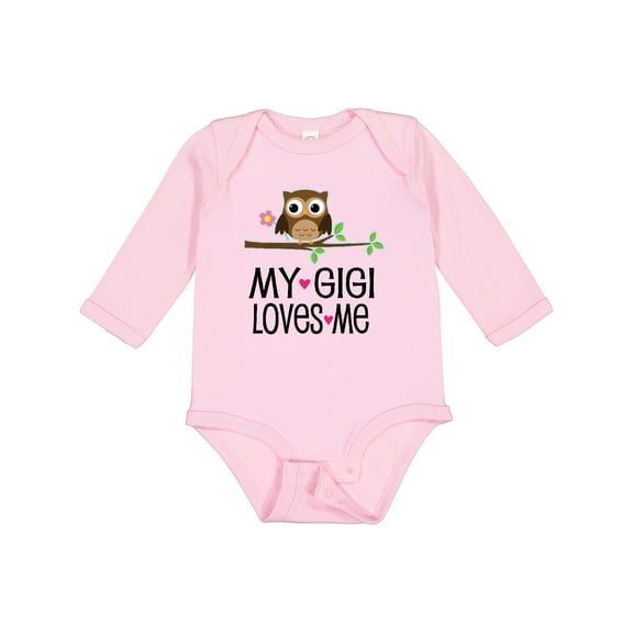 Inktastic My Gigi Loves Me Girl Owl Girls Long Sleeve Baby Bodysuit