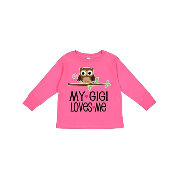 Inktastic My Gigi Loves Me Girl Owl Girls Long Sleeve Toddler T-Shirt