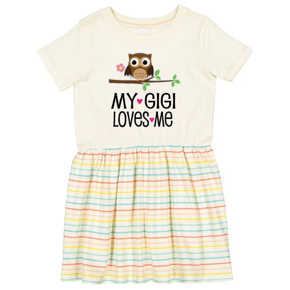 Inktastic My Gigi Loves Me Girl Owl Girls Toddler Dress