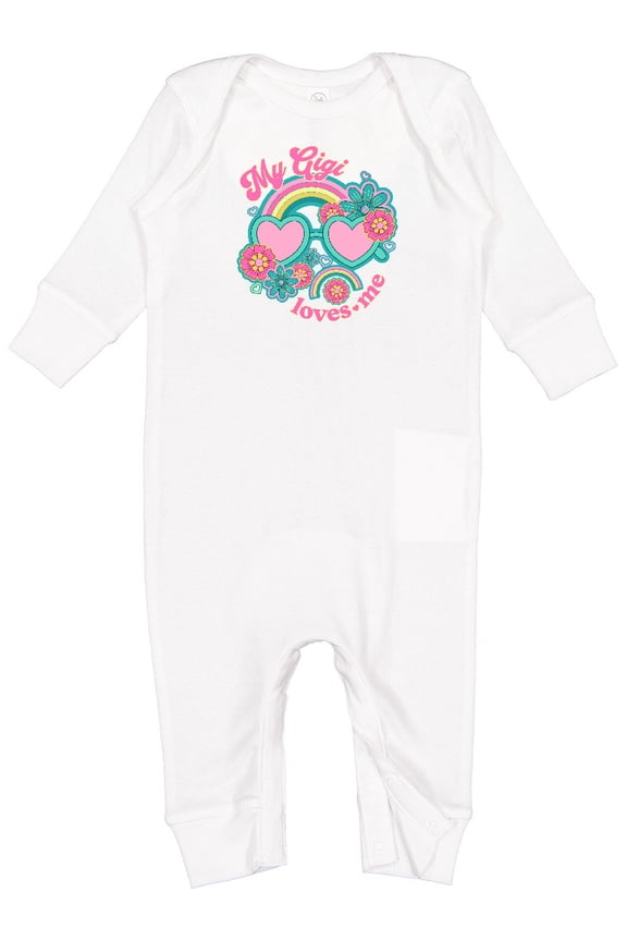My Gigi Loves Me Girls Rainbow Granddaughter Baby Romper Coveralls