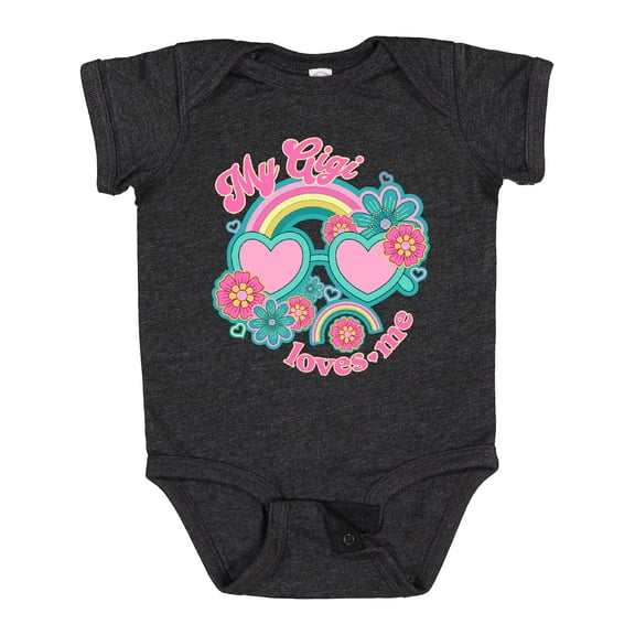 Inktastic My Gigi Loves Me Girls Rainbow Granddaughter Girls Baby Bodysuit