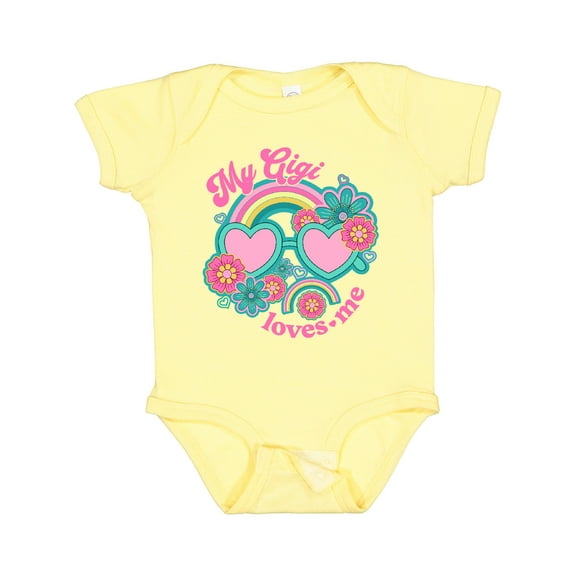 Inktastic My Gigi Loves Me Girls Rainbow Granddaughter Girls Baby Bodysuit