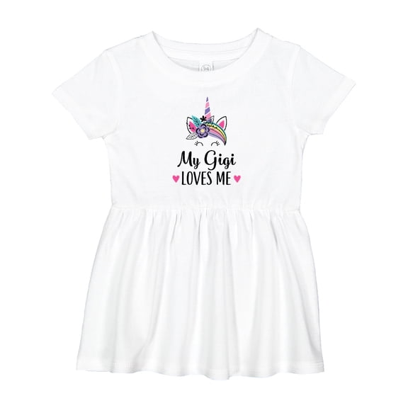 Inktastic My Gigi Loves Me Girls Unicorn Girls Baby Dress