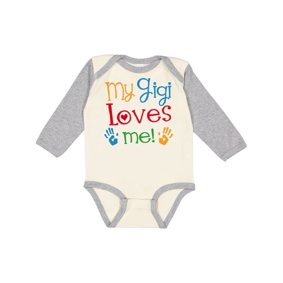 Inktastic My Gigi Loves Me Grandchild Boys or Girls Long Sleeve Baby Bodysuit