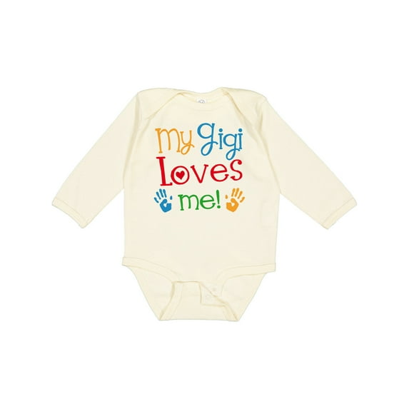 Inktastic My Gigi Loves Me Grandchild Boys or Girls Long Sleeve Baby Bodysuit