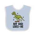 thumbnail image 1 of Inktastic My Gigi Loves Me Grandson Dinosaur Boys Baby Bib, 1 of 4