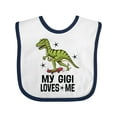 thumbnail image 1 of Inktastic My Gigi Loves Me Grandson Dinosaur Boys Baby Bib, 1 of 4